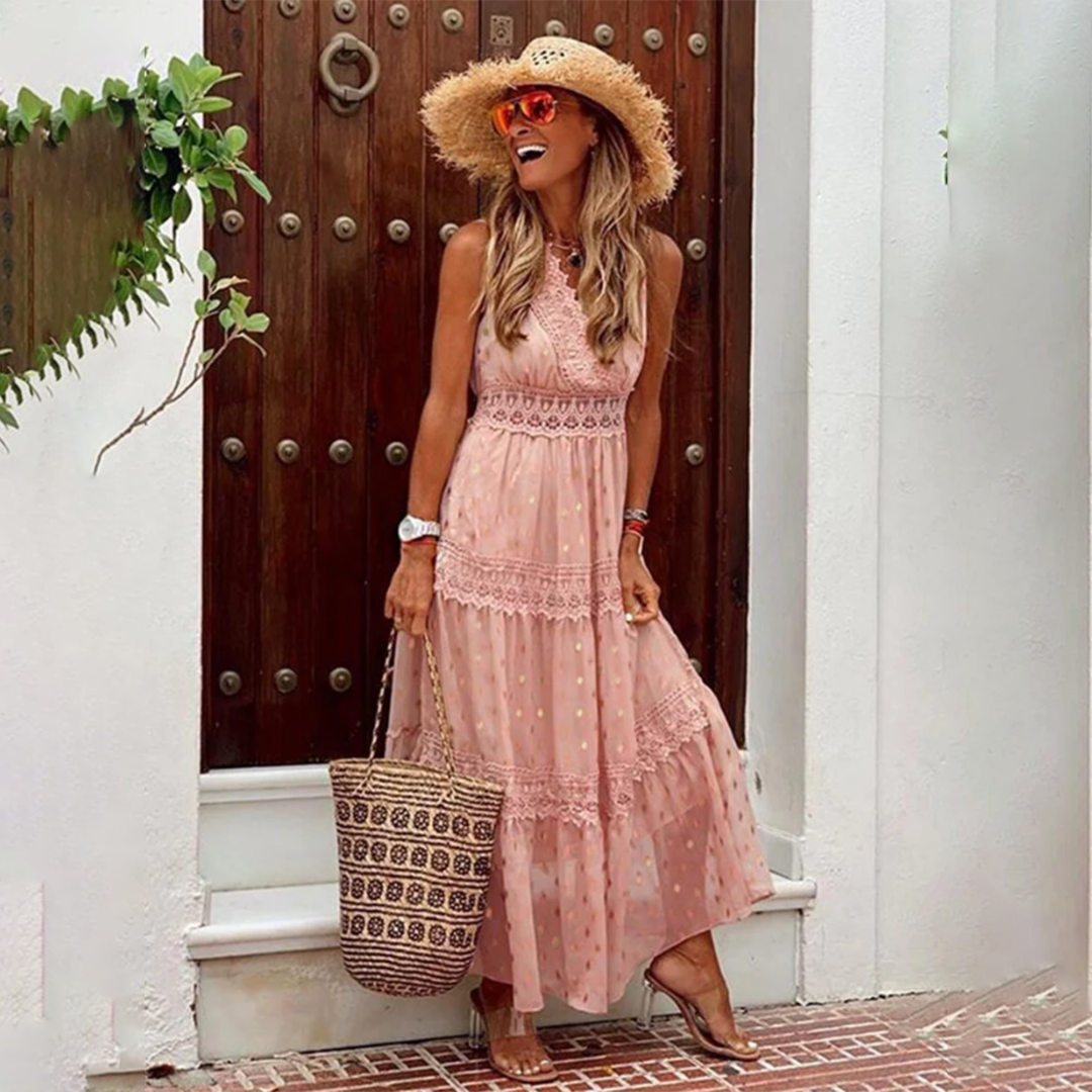 Women Boho Lace Maxi Dress | Sylvia