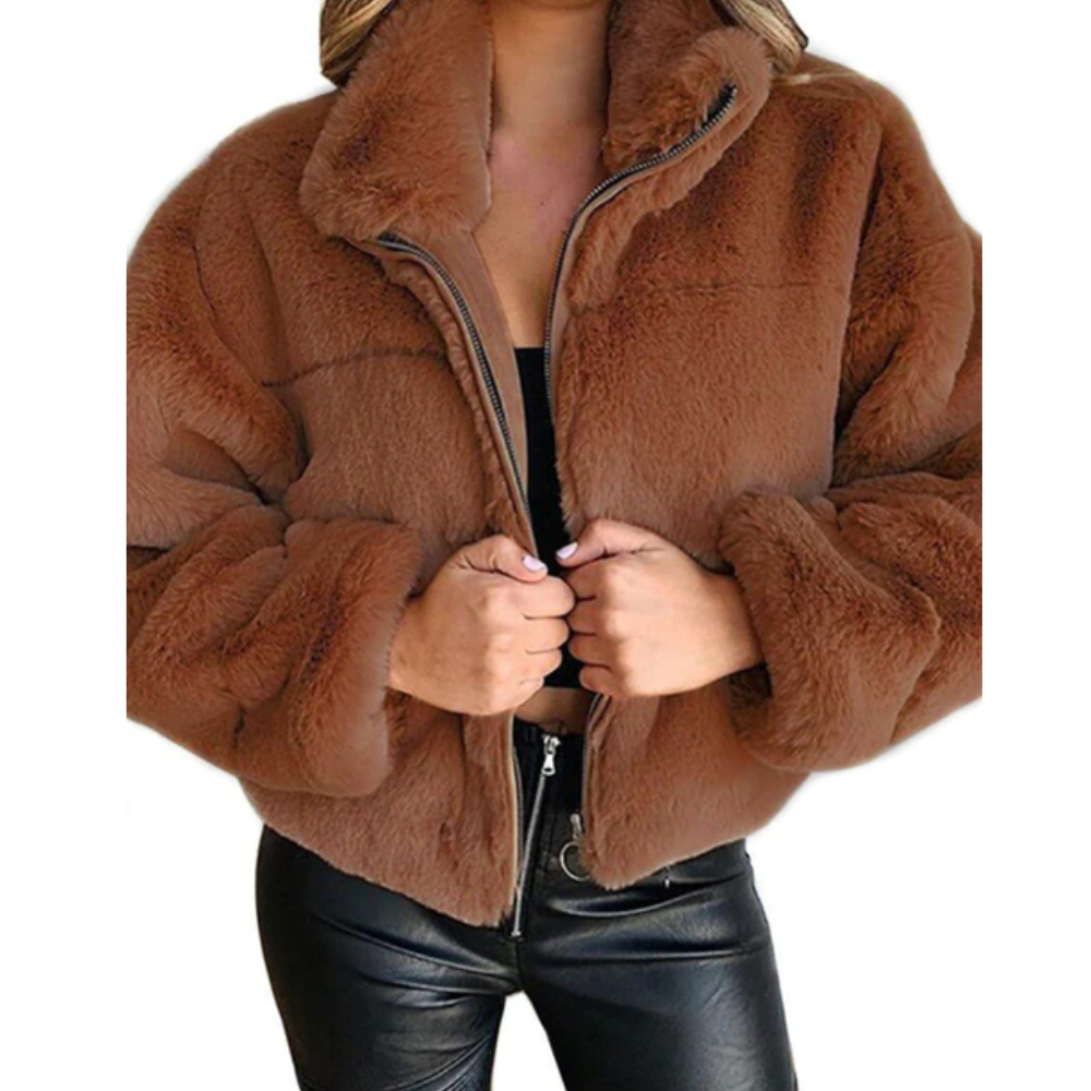 Women Plush Oversized Zip-Up Jacket | Tierney