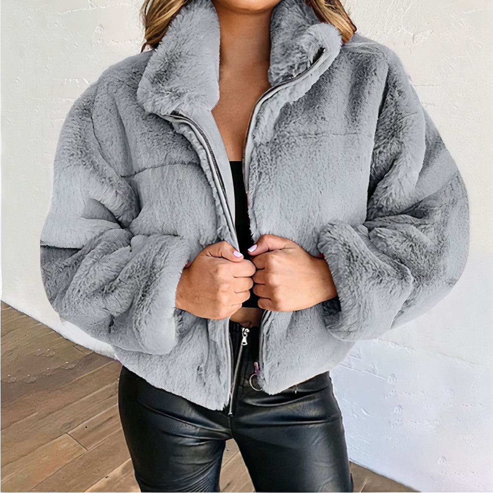 Women Plush Oversized Zip-Up Jacket | Tierney