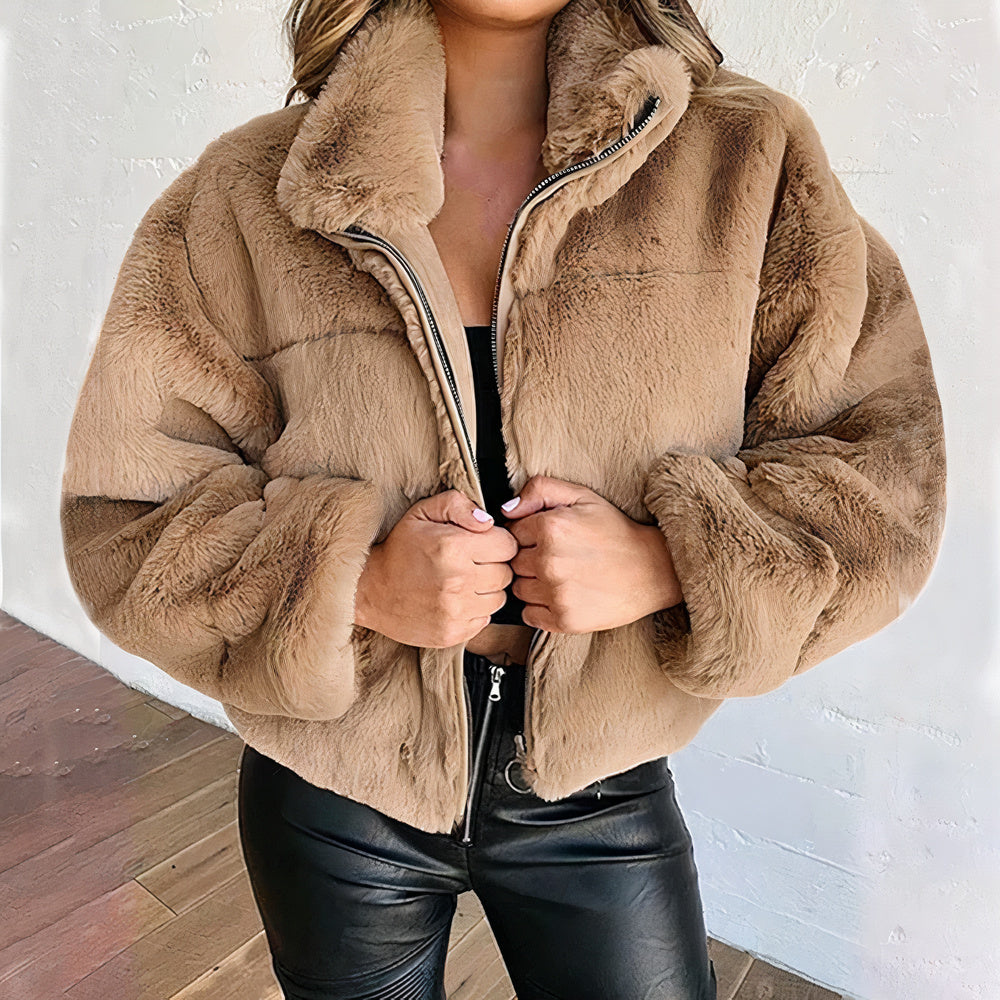 Women Plush Oversized Zip-Up Jacket | Tierney