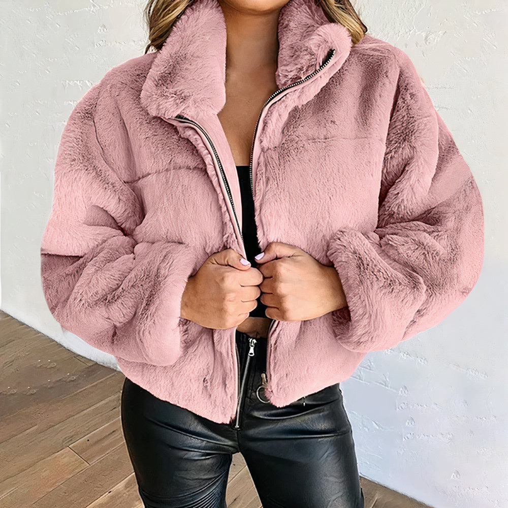 Women Plush Oversized Zip-Up Jacket | Tierney