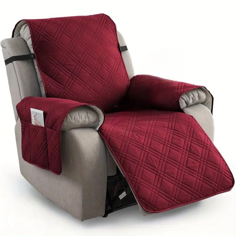 Unisex Recliner Chair Slipcover Grey Microfiber | Comfort Plus 3