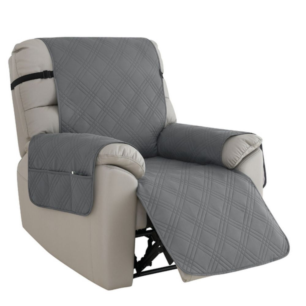 Unisex Recliner Chair Slipcover Grey Microfiber | Comfort Plus 4