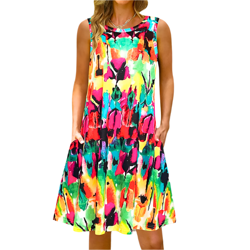 Women Elegant Tie-Dye Swing Dress | Evora