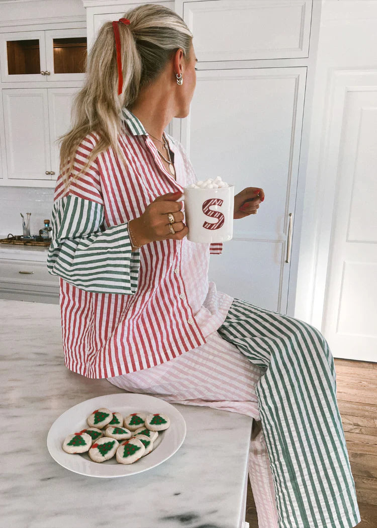 Women Striped Cozy Pajama Set | Oceanne