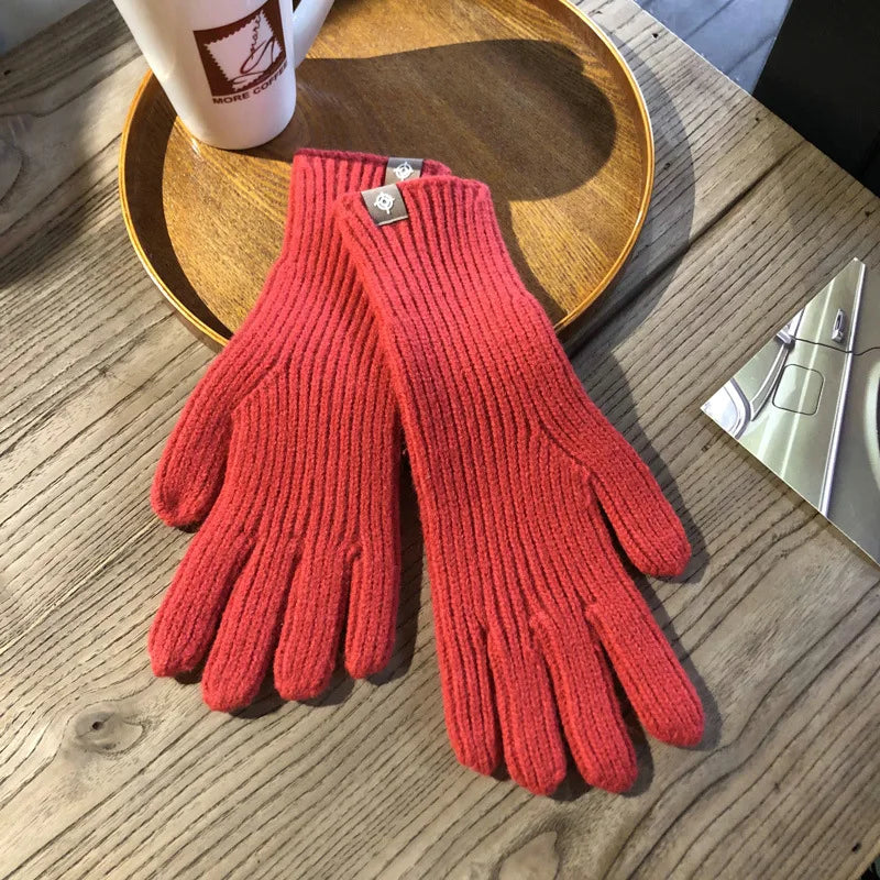 Women Ribbed Knit Winter Gloves | Nicole