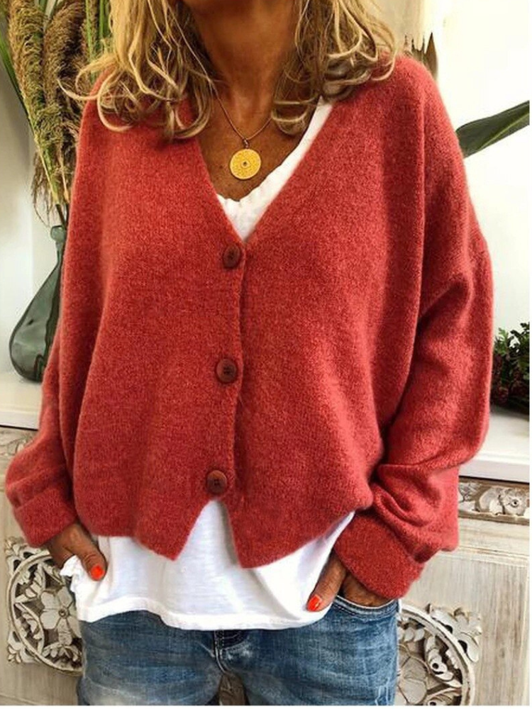 Women Cropped Button Knit Cardigan | Belline