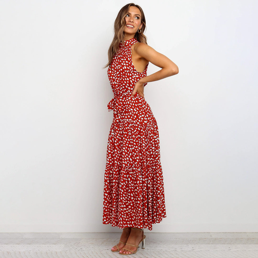 Women Polka Dot Halter Dress | Selena