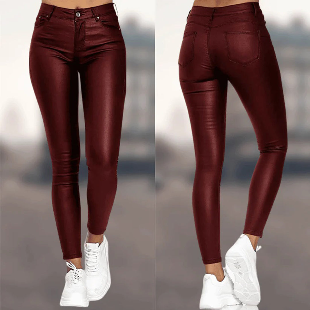 Bathilde | High Waist Leather Pants Women