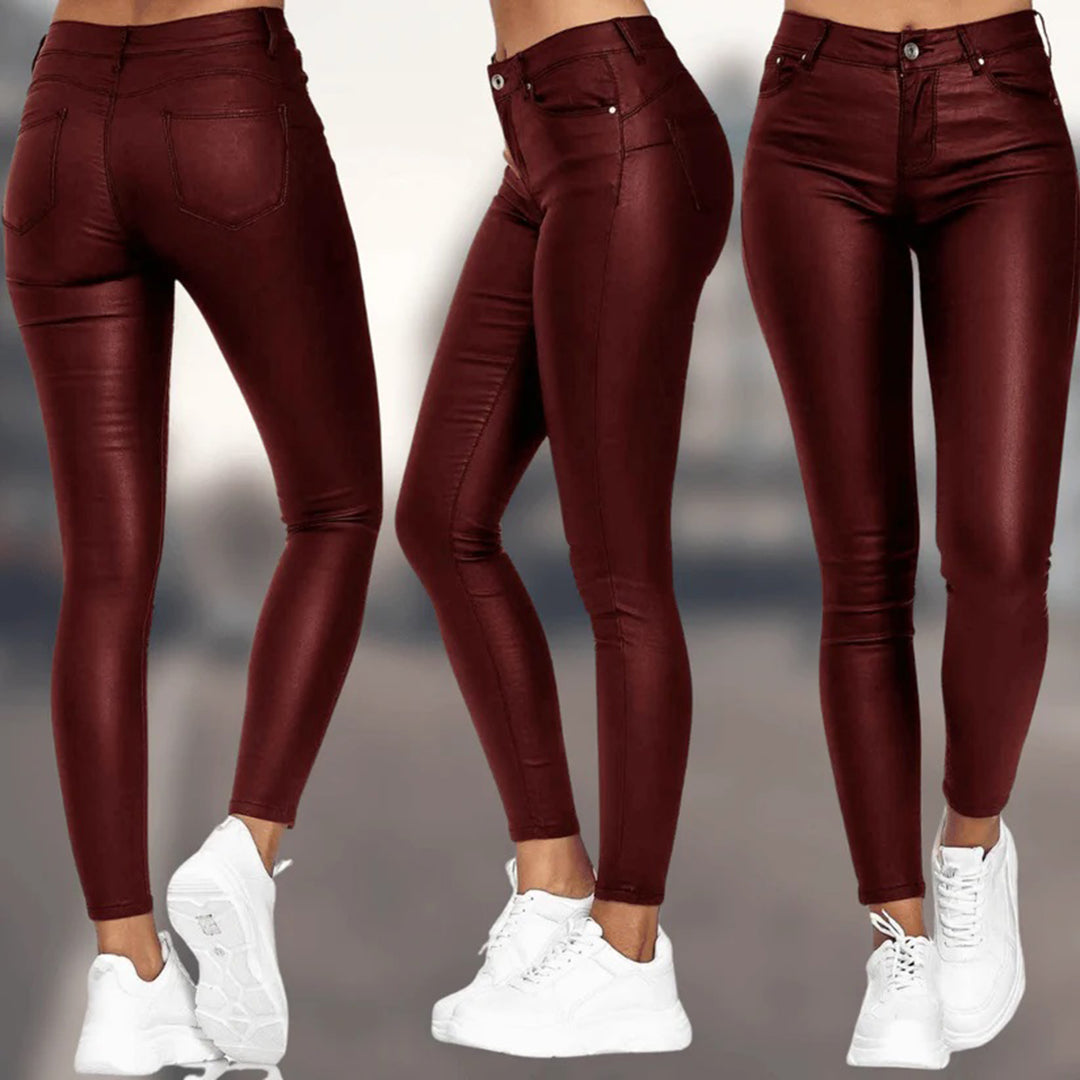 Bathilde | High Waist Leather Pants Women