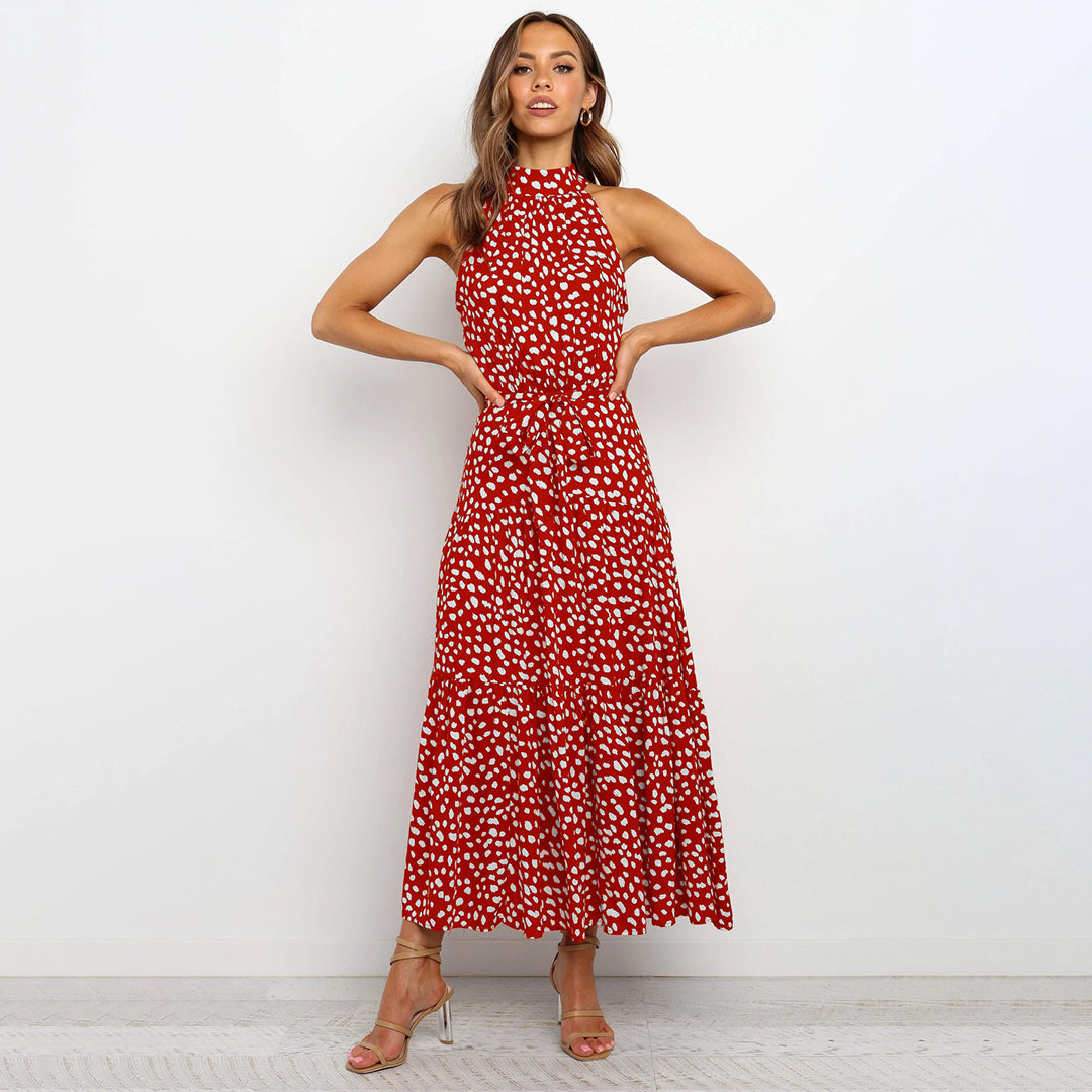 Women Polka Dot Halter Dress | Selena