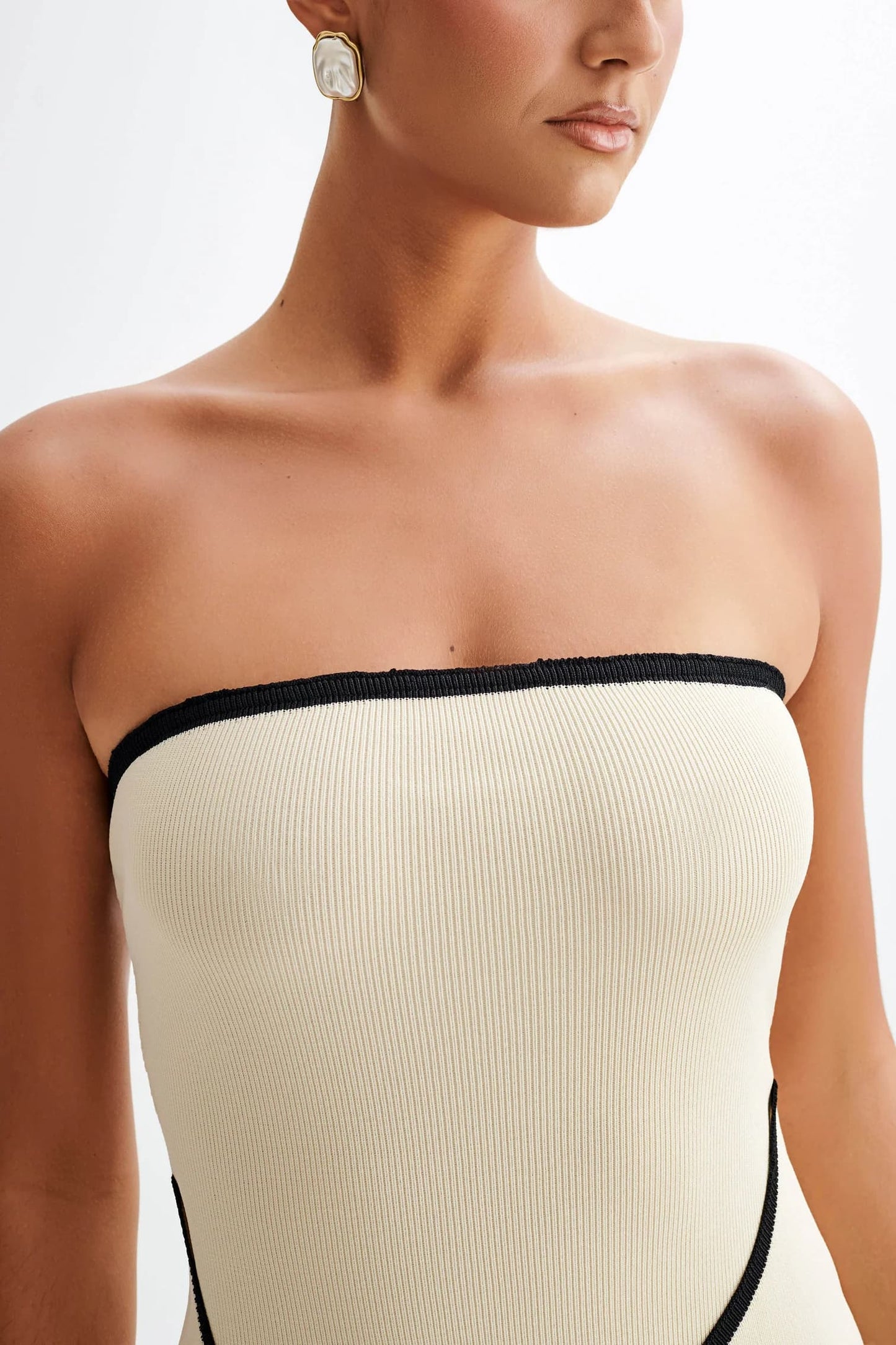 Women Strapless Mini Dress with Tie Accent | Kiara