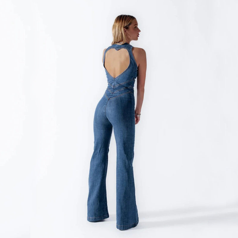 Women Backless Denim Jumpsuit | Alyx