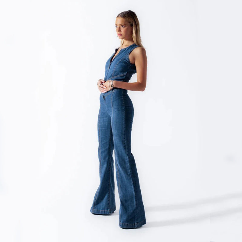 Women Backless Denim Jumpsuit | Alyx