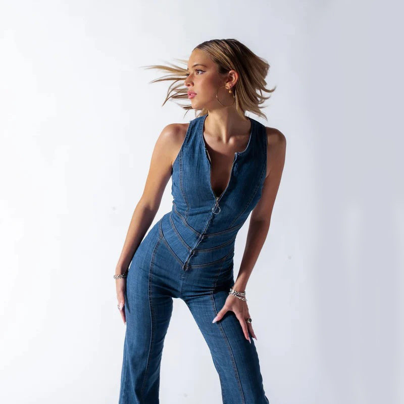 Women Backless Denim Jumpsuit | Alyx