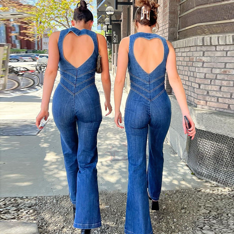 Women Backless Denim Jumpsuit | Alyx