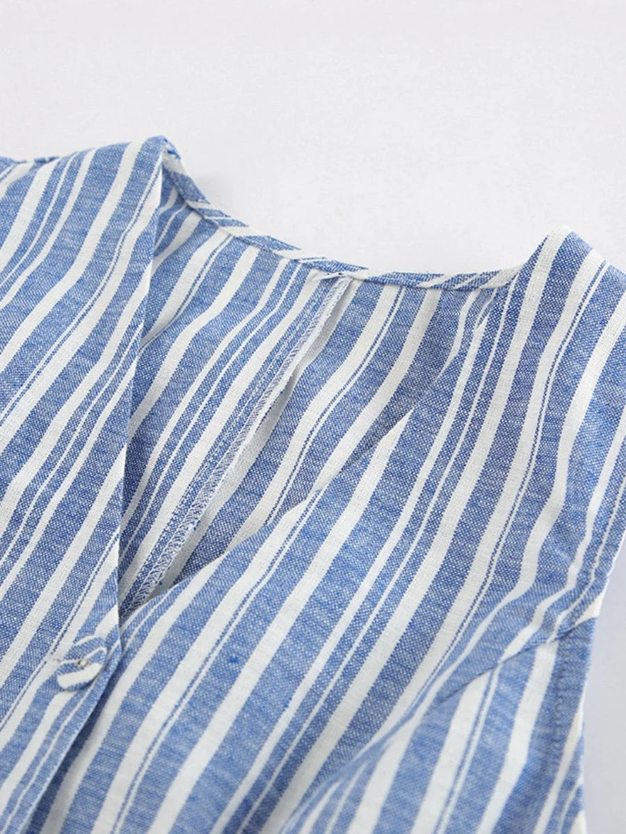 Women Striped Summer Co-Ord Set | Aria