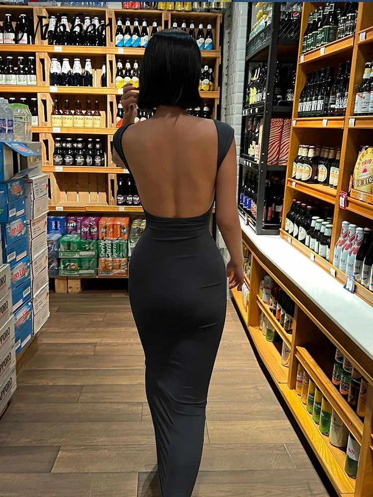 Women Backless Maxi Dress | Bessie