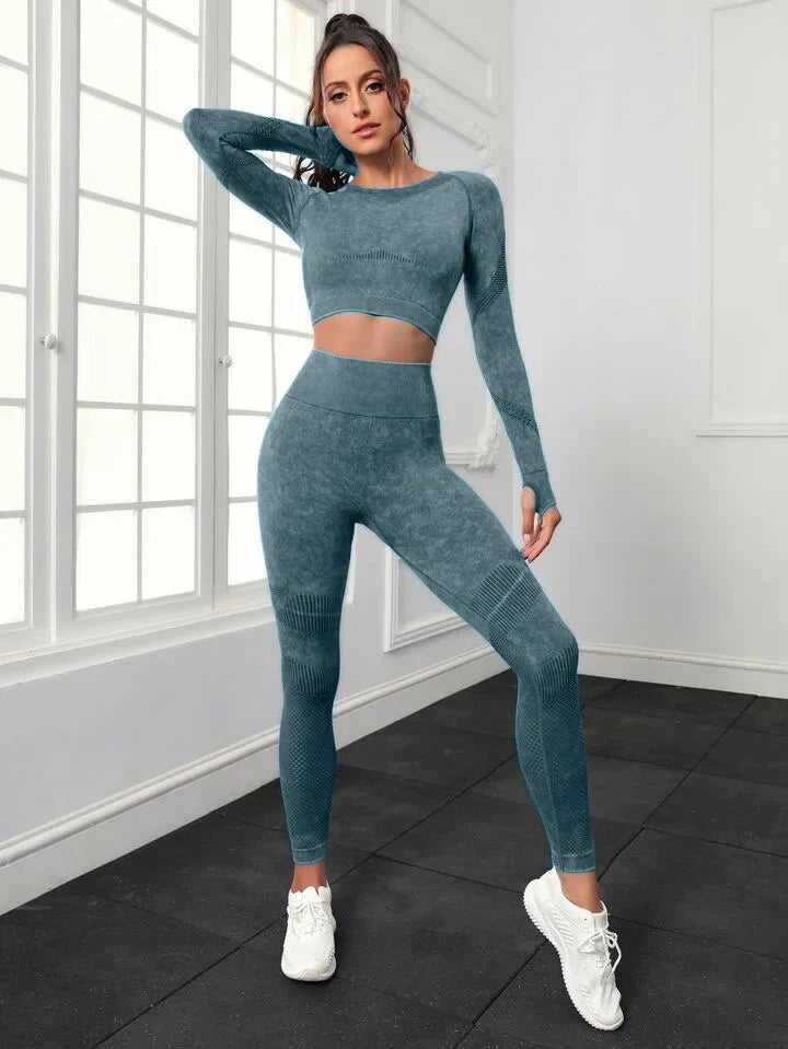 Women Active Wear Set Black Nylon Spandex | Best Gym Gear for Women-5
