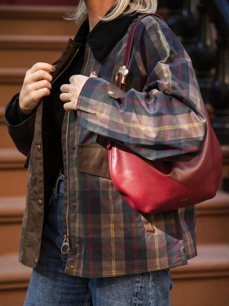Women Plaid Coat Casual Lapel Full Sleeve | Autumn Chic-2