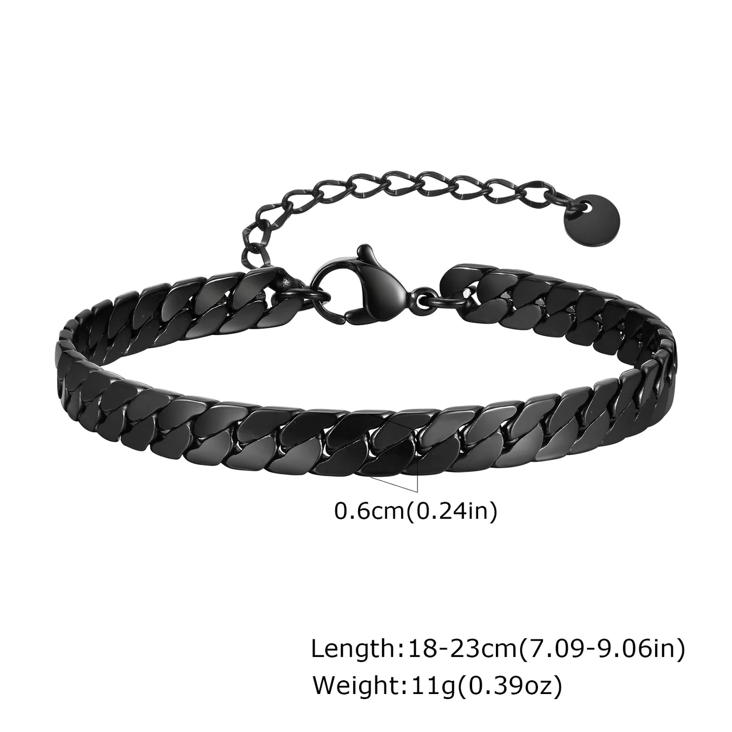 Variant image for Men's Bracelet Adjustable Stainless Steel Cuban Chain | Classic Style-2