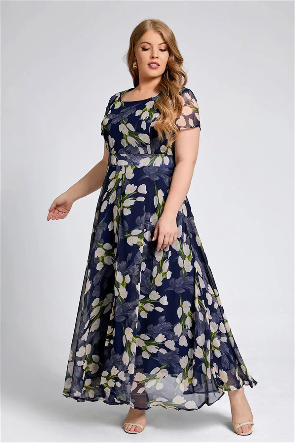 Women Floral Chiffon Maxi Dress | Gabriella