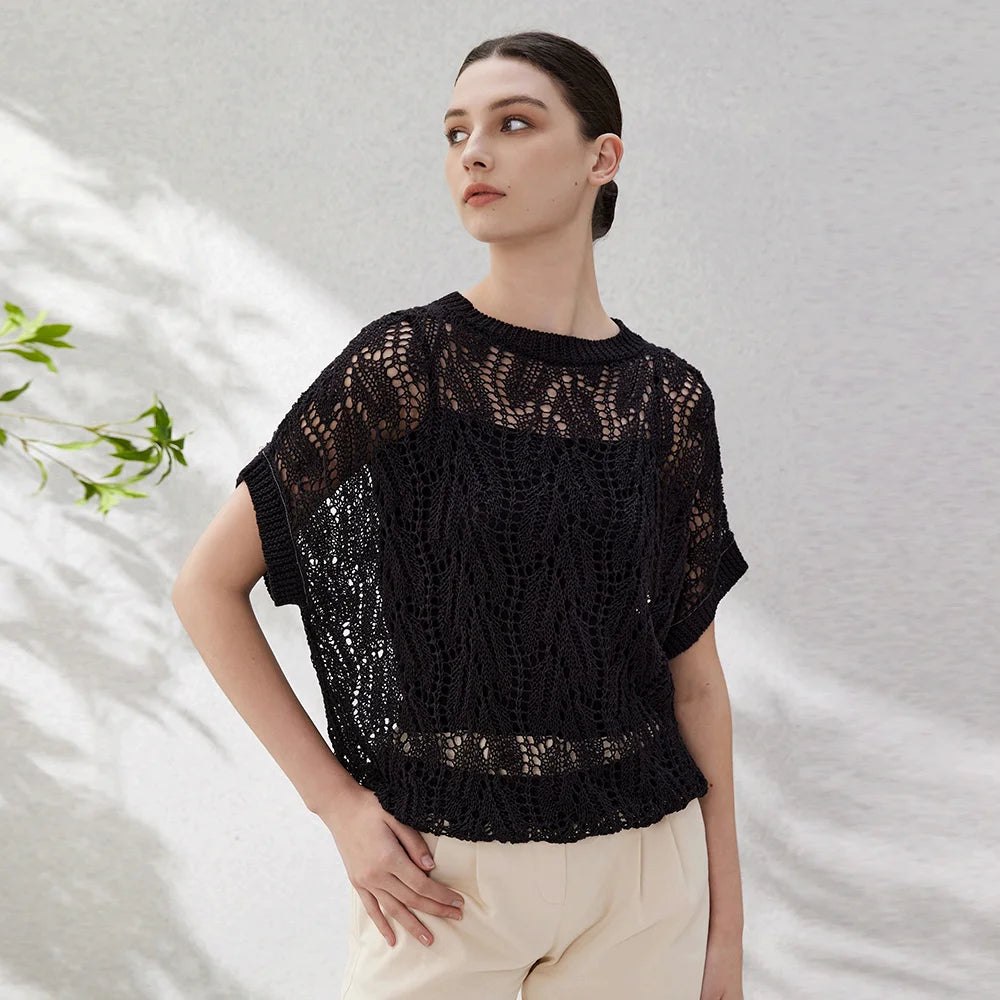 Women Crochet Knit Top | Tauria