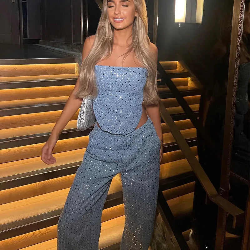 Women Sequin Two-Piece Set | Lidia