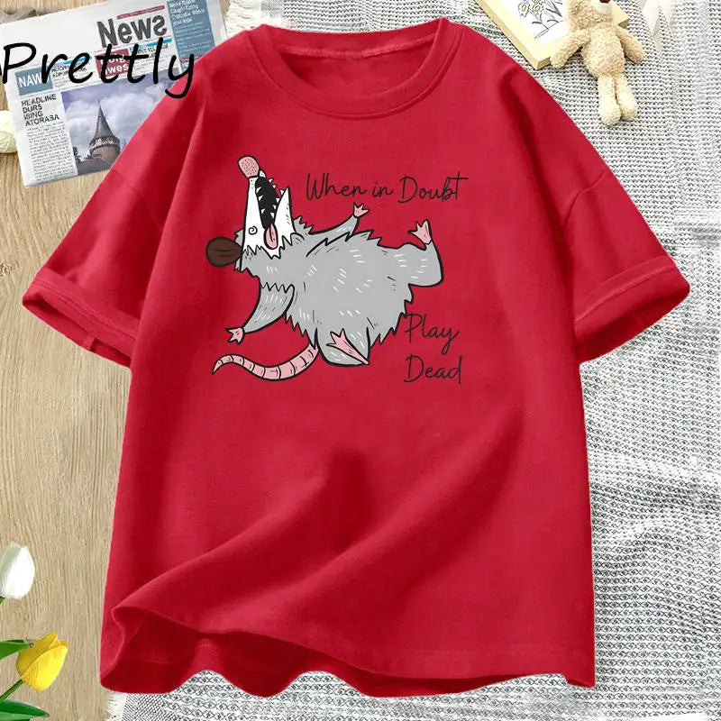 Variant image for Unisex T Shirt White Cotton | Funny Possum-11