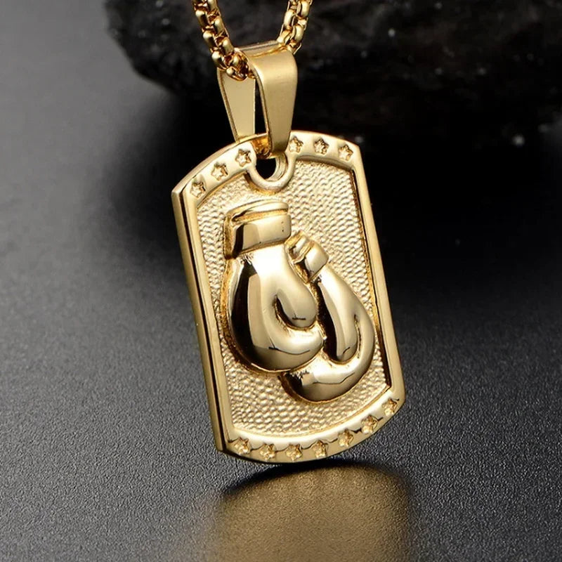 Variant image for Men's Necklace Black Boxing Gloves Pendant Metal Alloy | Urban Style-38