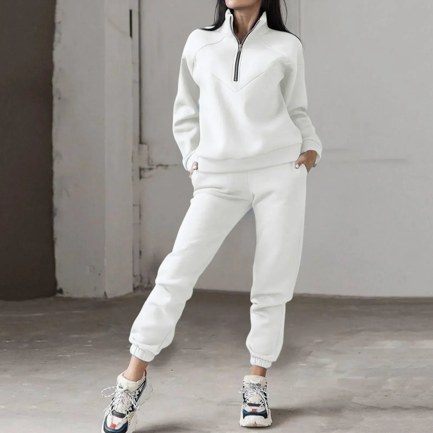 Women Quarter-Zip Tracksuit Set | Lirienne