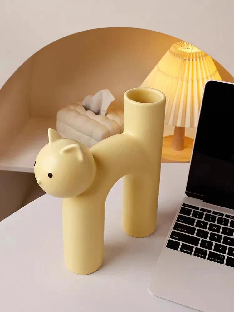 Cat Vase White Ceramic | Elegant Touch 5