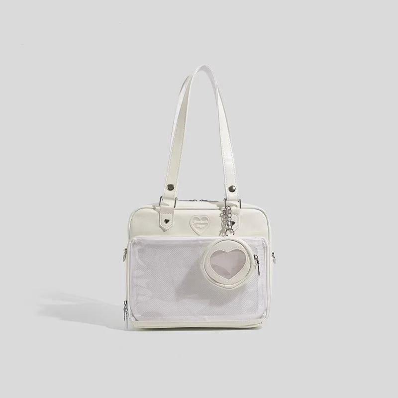 Women Transparent Heart Charm Tote Bag | Celeste