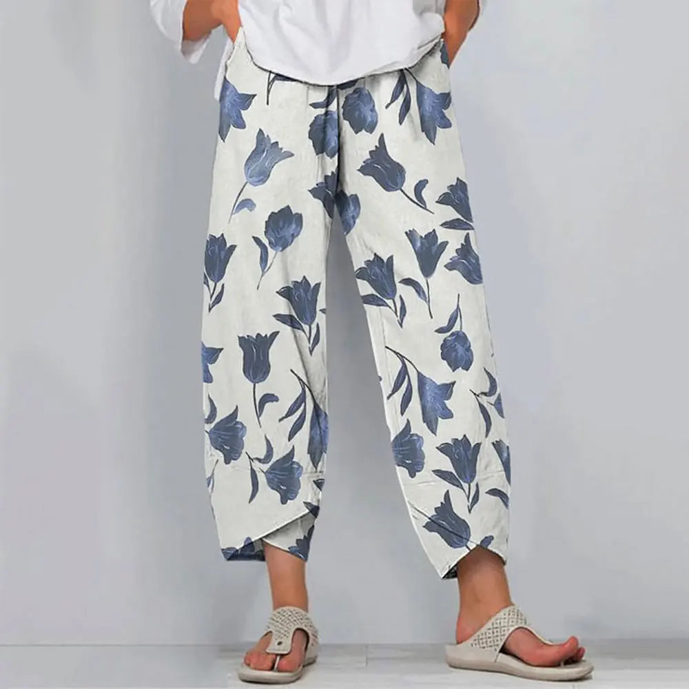 Women Floral Print Wide-Leg Pants | Anne