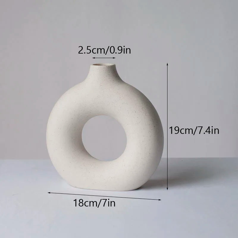 Variant image for Decorative White Ceramic Vase Minimalist | Elegance-2
