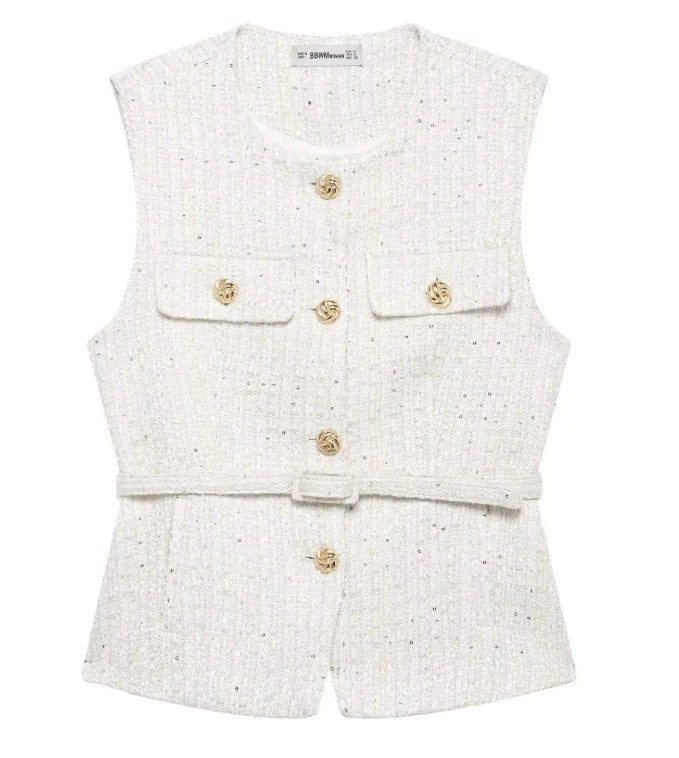 Variant image for Women Vest Beige Cotton | Elegant Socialite-7