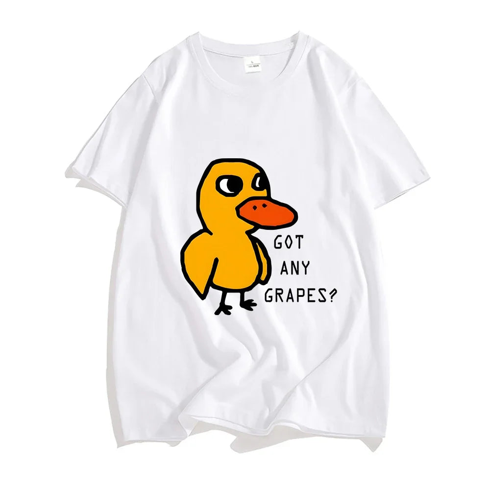 Men Graphic Tee White Cotton | Duck Song-1