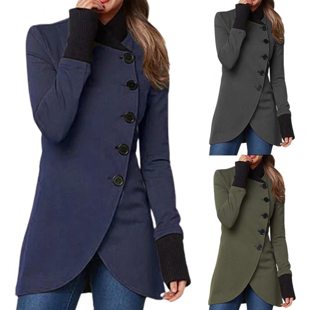 Women Asymmetrical Buttoned Coat | Alethia