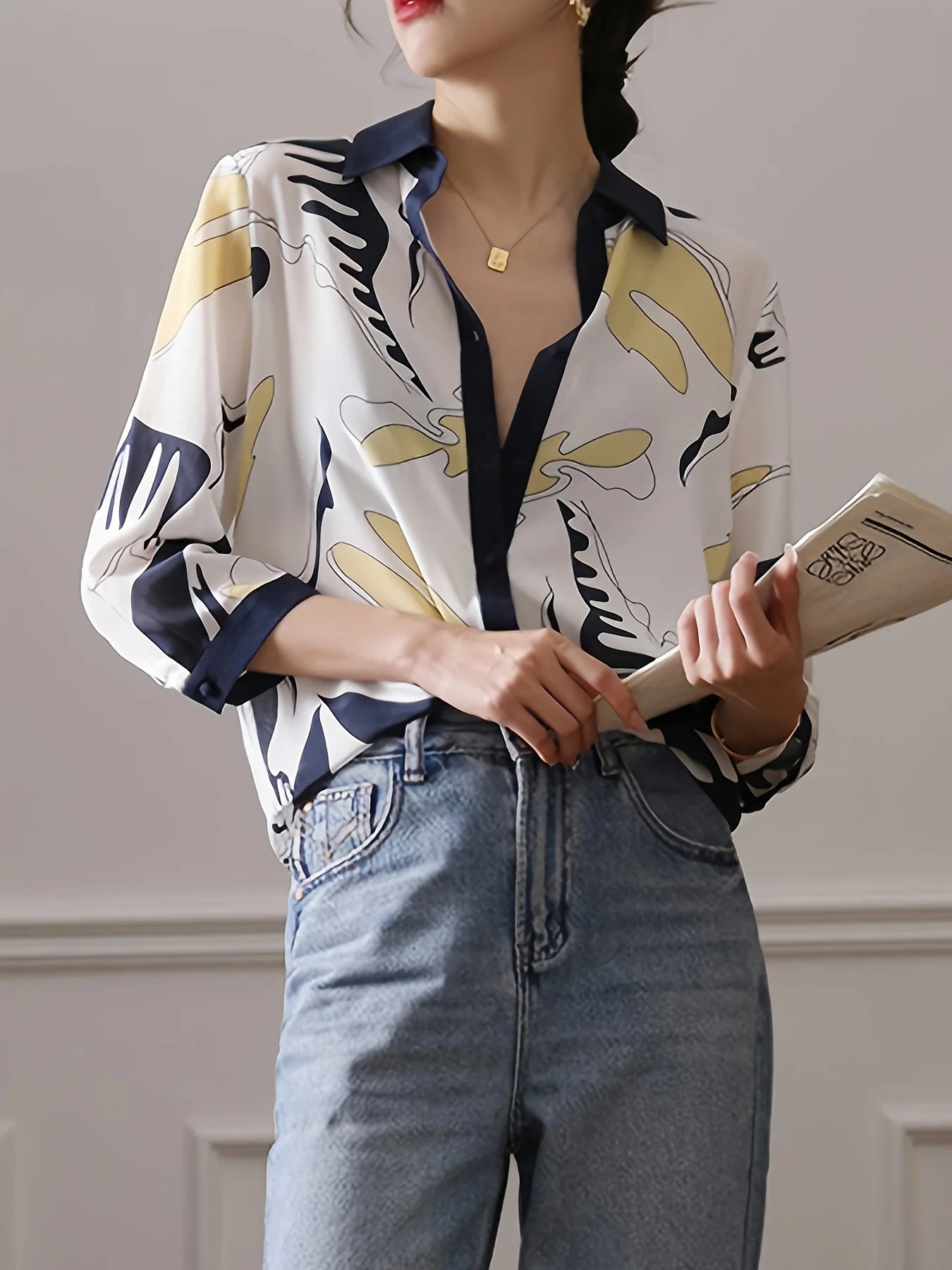 Women Abstract Printed Blouse | Celine