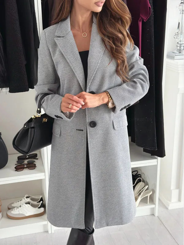 Women Structured Longline Button Coat | Isolde