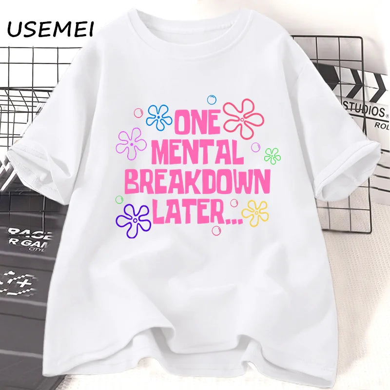 Variant image for Unisex T-Shirt Black Cotton | One Mental Breakdown Later-15