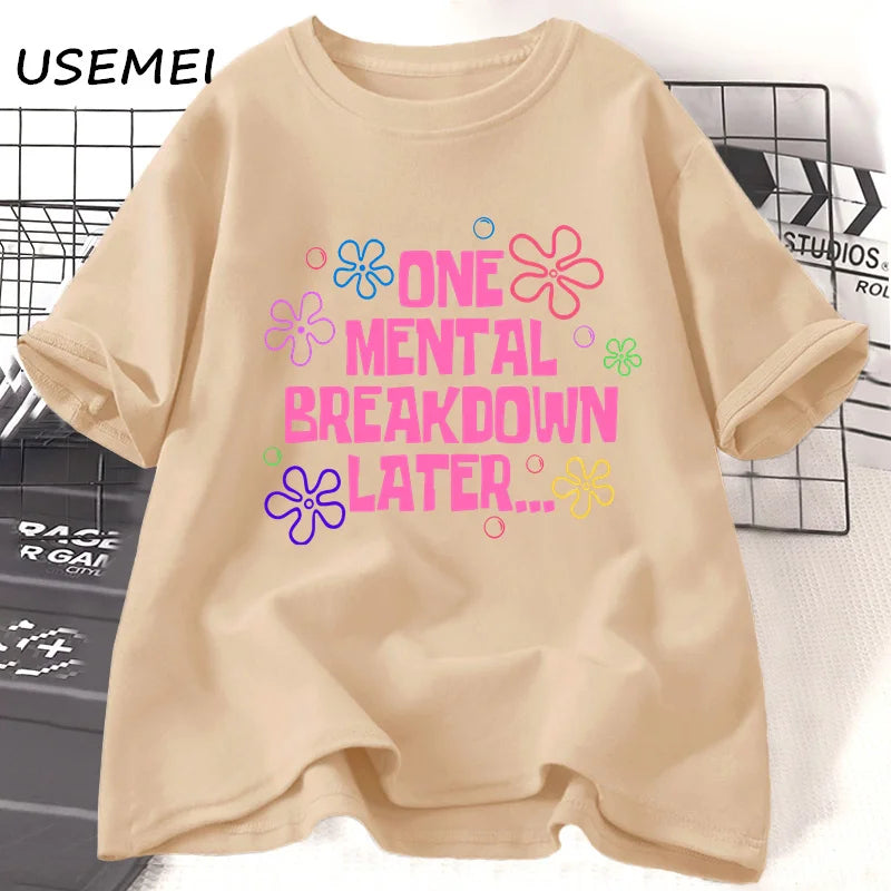 Variant image for Unisex T-Shirt Black Cotton | One Mental Breakdown Later-3