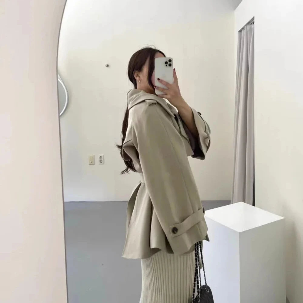 Women Belted Oversized Trench Jacket | Devina