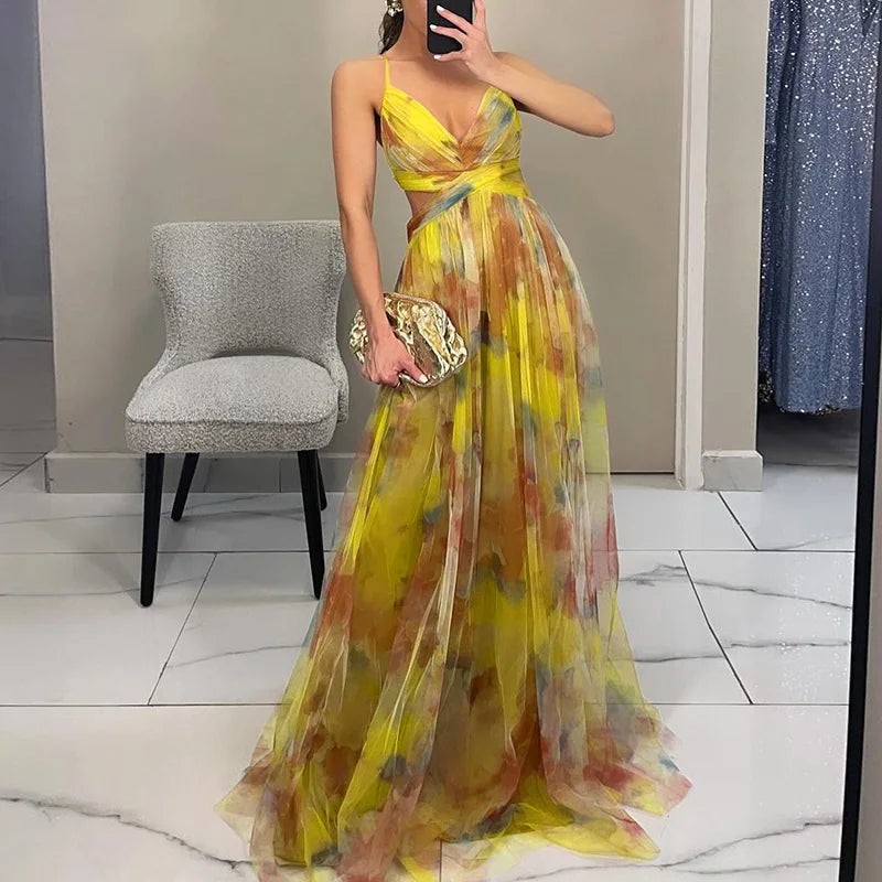 Variant image for Women Maxi Dress Floral Print Polyester | Gisele-13