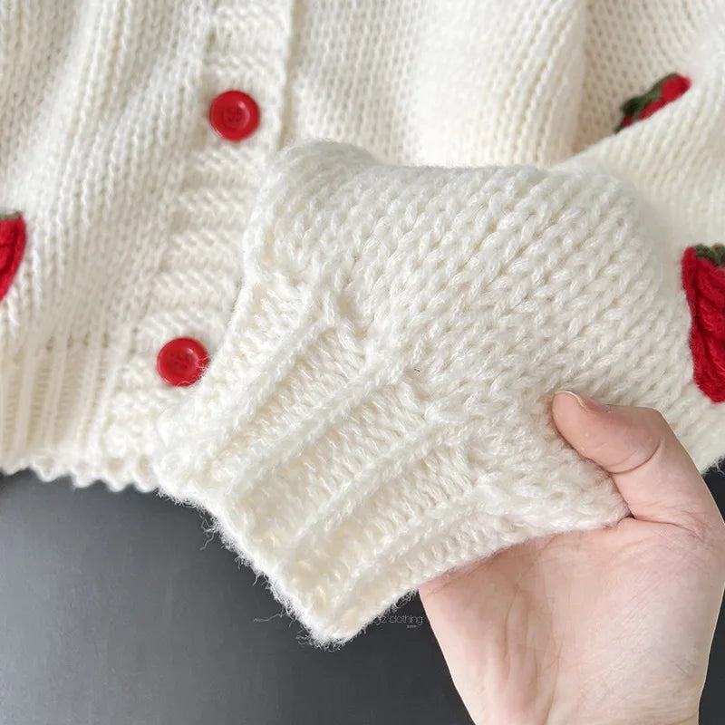 Women Strawberry Knit Cardigan | Ardith