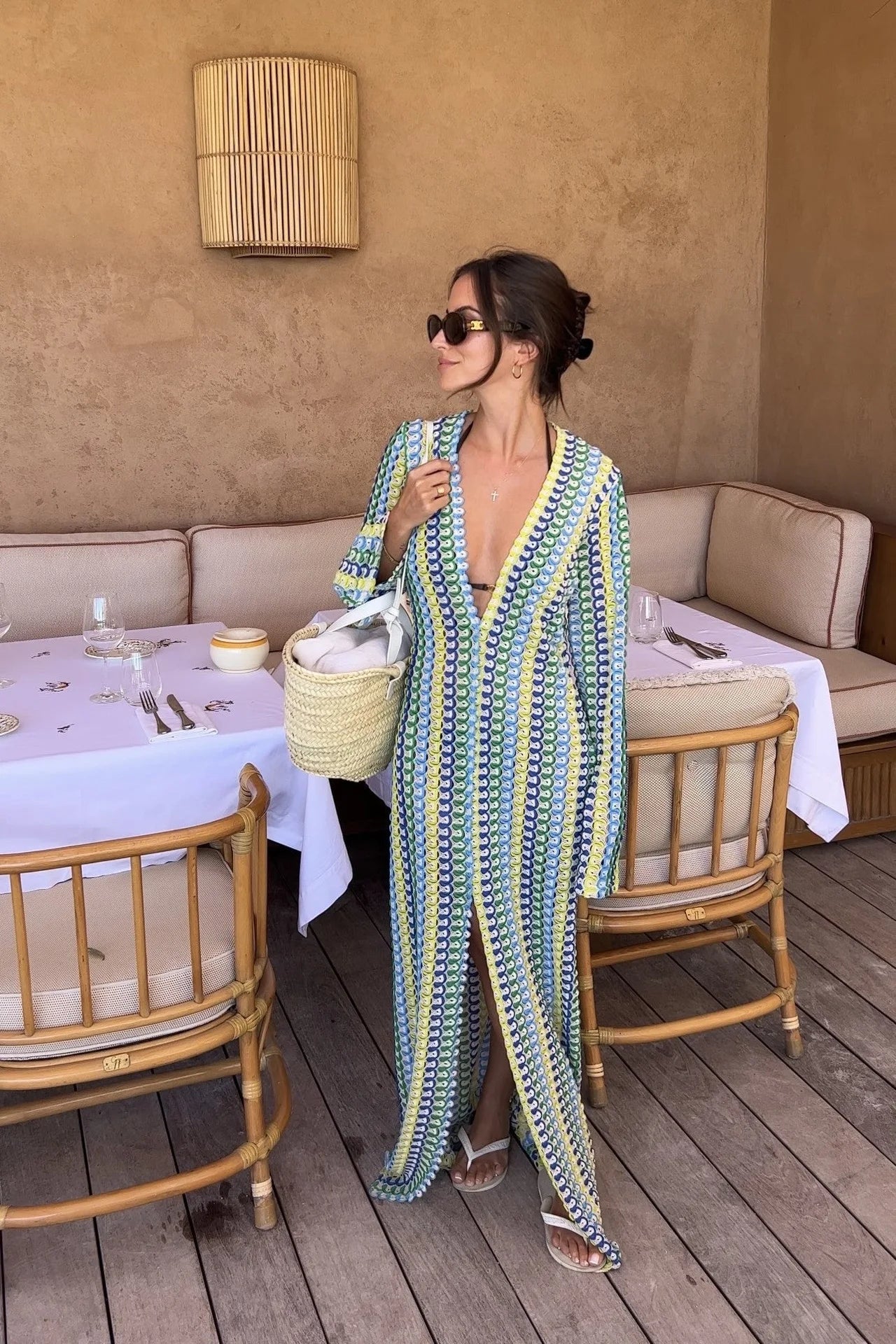 Women Retro Knit Maxi Dress | Abril