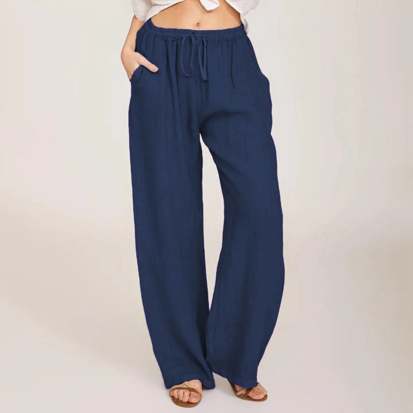 Women High-Waisted Wide-Leg Drawstring Pants | Nova