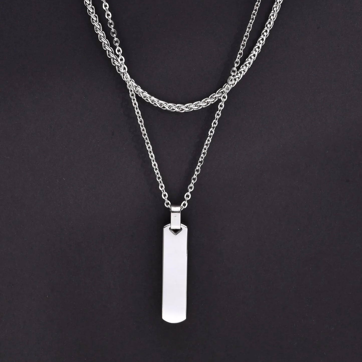 Variant image for Men's Necklace Stainless Steel Geometric Bar | Stylish Gift-2