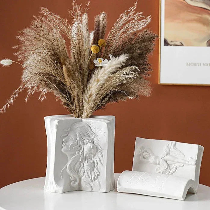 Ceramic Vase White Elegant Design | Home Accent 5
