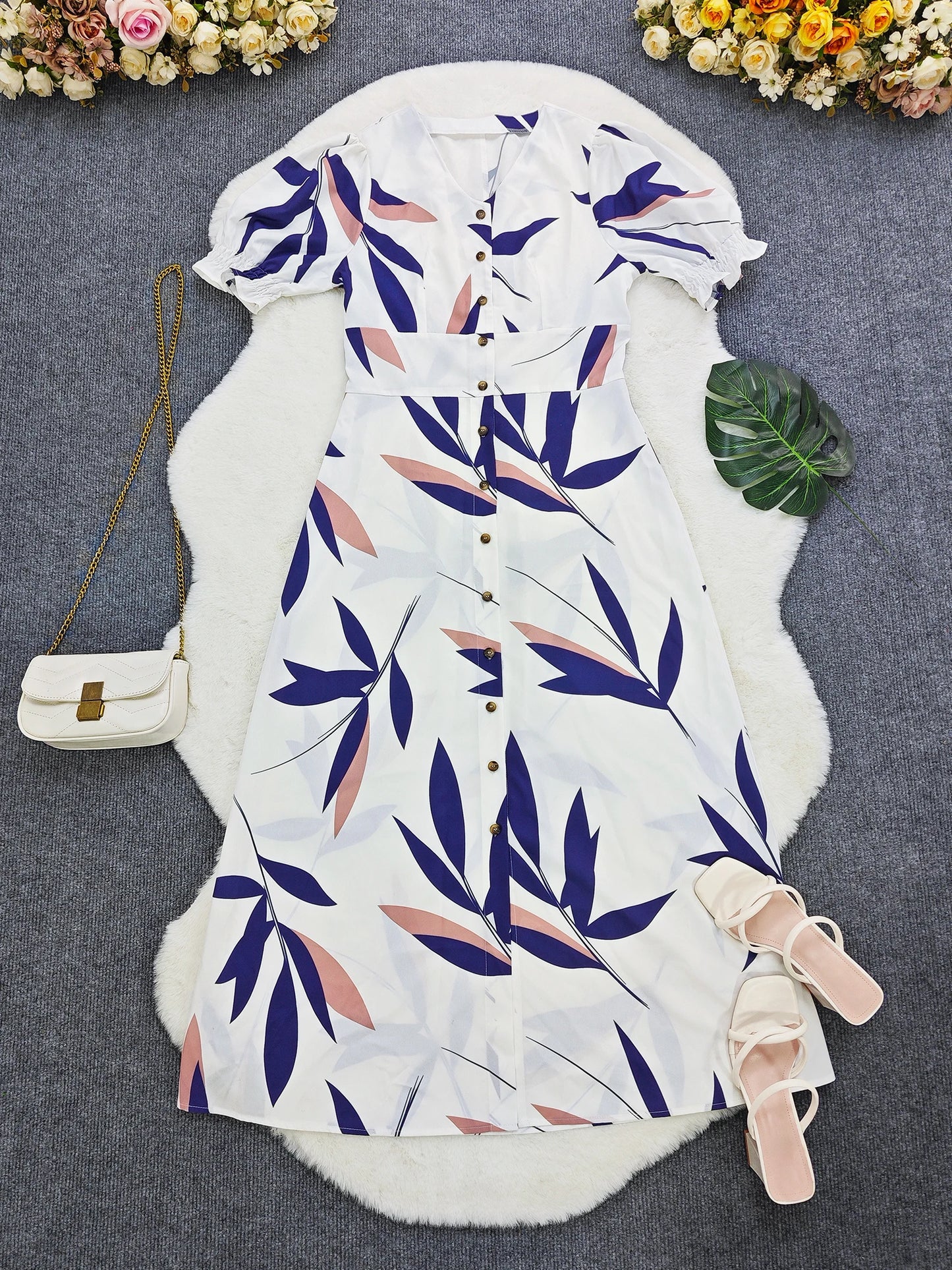 Women Floral Print Button-Down Maxi Dress | Aria